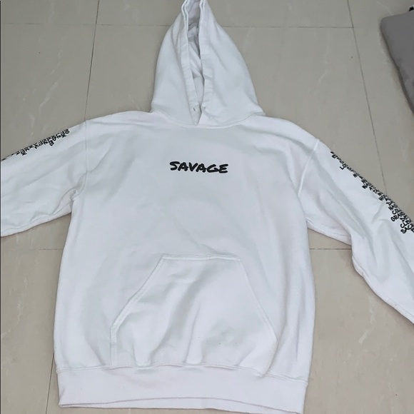white savage hoodie